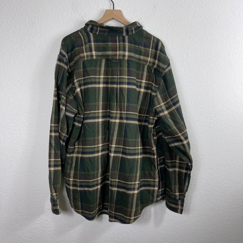 Orvis Men’s Heavyweight Flannel Shirt – XXL Brown/Green Plaid - Picture 5 of 6
